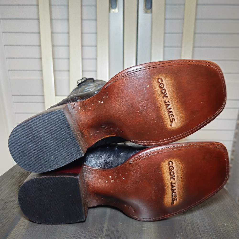 Cody James Buzzard Exotic Ostrich Western Boots Square Toe BECJFA25L7 Mens Sz 11 - Picture 7 of 7